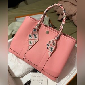 Hermes Garden Party 30 in Rose Confetti